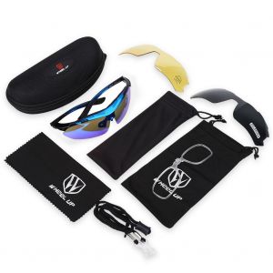 Lunettes De Soleil De Sport D'exterieur Wheel Up, Coupe-Vent, Protection Uv, Pour Velo De Montagne (Bleu Et Noir) - Neuf
