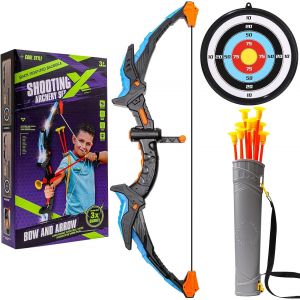 MDY-Arc et flèche pour Enfants, Jeu de Jouet à LED, 10 flèches avec ventouses, Objectif et charcon, Jouet d'entraînement intérieur et extérieur pour garçons et Filles - Neuf