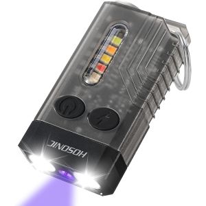 E9 Mini Lampe Torche Led Puissante 1000 Lumens Avec Lumi&egrave;re Uv 365Nm Et Lumi&egrave;re Color&eacute;e, 12 Modes Petite Lampe De Poche Rechargeable De Porte Cl&eacute;, Ipx4 &Eacute;tanche Flashlight, Magn&eacute;tique - Neuf