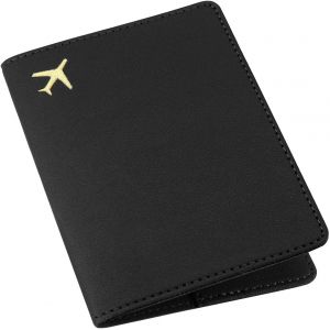 TRAHOO-PU Cuir Porte-Passeport Housse pour Femmes Hommes Cartes de cr&eacute;dit Cartes d&iquest;embarquement Porte-Passeport de Voyage&iquest;Noir&iquest; - Neuf