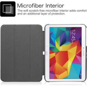 Coque Pour Tablette Samsung Galaxy Tab 4 10.1 Sm-T530 / Sm-T535 (10.1 Pouces) Housse De Protection Mince L&eacute;ger &Eacute;tui Pu Cuir, Fonction Sommeil/R&eacute;veil Automatique, Noir - Neuf