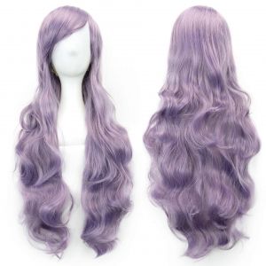 32 Pouces Long Ondul&eacute; Boucl&eacute; Cheveux Pleins Violet Cosplay Perruque Pour Femmes Lady Harajuku Anime Style Halloween Costume - Neuf