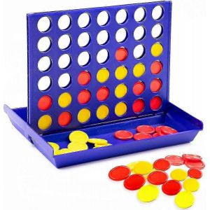 Jeu Classique &laquo; Quatre En Ligne &raquo; - 6 Disques De Rechange Inclus, Un Jeu De Soci&eacute;t&eacute; Intemporel Pour Les Enfants Et La Famille, Adapt&eacute; Aux Enfants De 3 &Agrave; 7 Ans - Neuf