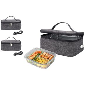 Lot De 2 Bo&icirc;tes &Agrave; Lunch &Eacute;lectriques Portables Avec Chauffe-Plats Usb Et Sac Isotherme - Neuf