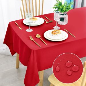 Nappe Anti-Taches Lavable, Imperméable, Pour Salle À Manger, Jardin, Fête, Mariage Ou Maison, Rouge, 150 X 200 Cm - Neuf