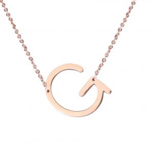 Colliers En Acier Inoxydable &Agrave; La Mode Avec Pendentif En Forme D'alphabet Or Rose G - Neuf
