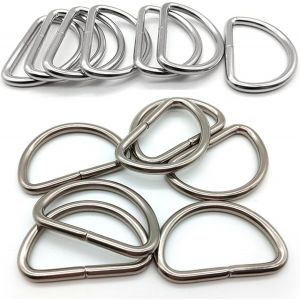 Mevronisshop-Lot De 30 Anneaux En D En M&eacute;tal Avec Boucle 32 Mm Argent&eacute;e - D-Ringe Demi-Anneaux En Acier Pour Sac &Agrave; Dos, Boucles De Ceinture, Sacs, Ceintures, Accessoires De Bricolage - Neuf