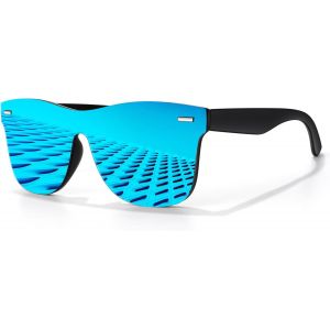 Kathlelxh-Lunettes De Soleil Homme Femme Polarisées Mode,Abat-Jour Plats Réfléchissants En Une Seule Pièce Pour Conduite Pêche Protection Uv[H295] - Neuf