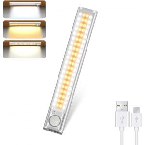 160led Lampe Led Détecteur De Mouvement Interieur Sans Fil, Lampe Placard Nuit Rechargeable Usb, Veilleuse Enfant Baladeuse De Secours Pour Armoire Escalier Garage Cuisine (22cm-80led-2pcs) - Neuf