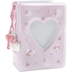 MAA-Mini album photo de 7,6 cm, 40 poches, porte-cartes photo, c?ur d'amour, creux - Neuf