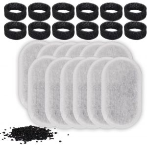 24pcs Filtres De Fontaine Eau Chat, Filtre De Fontaine &Agrave; Eau Pour Chat Avec &Eacute;ponges De Pr&eacute;-Filtre De Rechange Adapt&eacute;s &Agrave; La Fontaine &Agrave; Eau Pour Animaux De Compagnie En Acier Inoxydable - Neuf