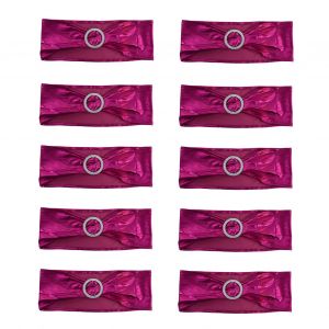 HJLIAN Lot de 10 elastiques pour housses de chaise, nouds, pour decoration de mariage, banquet, hotel, rose rouge - Neuf