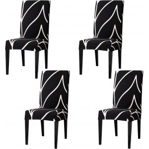 Housse De Chaise Extensible Lot De 4 Ou 6,Couverture Protecteur De Chaise Salle A Manger Universel Amovible Lavable Moderne Durable Pour Maison Hotel Restaurant Fete Banquet Cuisine Decoration.[T106] - Neuf