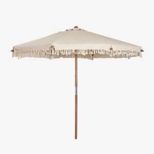 Parasol Tongariki En Teck Et Coton &Oslash;300 Cm - Neuf