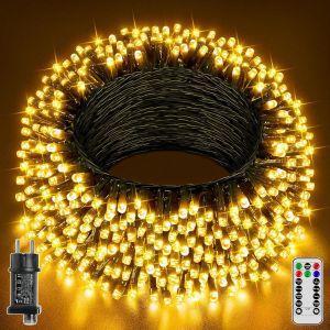 Jgd-Guirlande Lumineuse D'ext&eacute;rieur 20 M 200 Led Pour Sapin De No&euml;l Avec T&eacute;l&eacute;commande Et Minuterie, 8 Modes, &Eacute;tanche Ip44, Pour Jardin, Balcon, F&ecirc;te, Mariage, Sapin De No&euml;l - Neuf