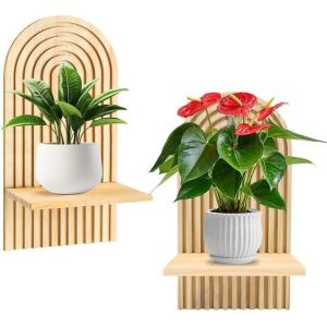 CAUC-&Eacute;tag&egrave;re murale en bois - &Eacute;tag&egrave;re d&eacute;corative &agrave; suspendre - D&eacute;coration de salon - D&eacute;coration murale en bois pour chambre d'enfant, balcon, salle de bain, chambre &agrave; coucher - &Eacute;tag&egrave;re d&eacute;corative - Neuf