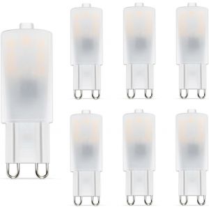 Ampoule Led G9, G9 Led 2,5w &Eacute;quivalent 25w Lampe Halog&egrave;ne, Blanc Chaud 2700k Non Dimmable, 220-240 V Ca 6-Unit&eacute;s - Neuf