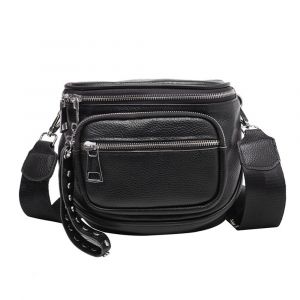 Sac bandouli&egrave;re en cuir v&eacute;ritable pour femme - Sac de voyage avec bandouli&egrave;re ajustable et multiples poches - Neuf