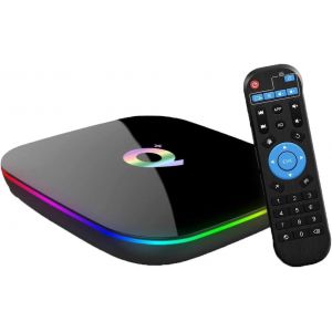 MEVRONISSHOP-Q Plus Android 10.0 TV Box 4 Go RAM/32 Go ROM H616 Quad-Core avec support 2,4 GHz WiFi 6K HDMI DLNA 3D Smart - Neuf