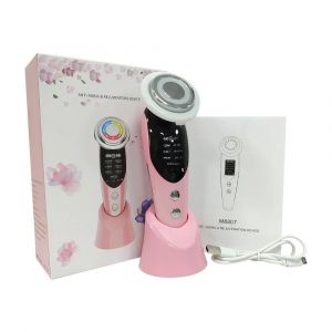 Appareil De Lifting Du Visage 7 En 1 Pour Femme, Micro-Courant, Soin De La Peau, Ems Rf, Masseur Facial, Luminothérapie, Anti-Âge, Déformable, Beauté-Pink - Neuf