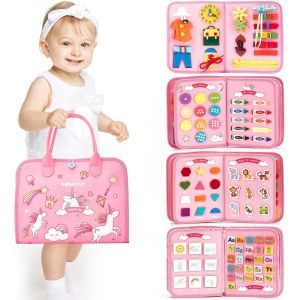 ERYI-Busy Board Jouet Pour Enfant 2 Ans Jouet Licorne Montessori Pour Fille De 2 3 4 Ans En Feutre Cadeau Pour Enfant Fille 2 3 4 5 Ans, 5 Couches Planche - Neuf