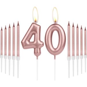Décorations De Gâteau Pour 40e Anniversaire De Fille-Numéro 40 Or Rose Doré Pour Célébrations De Gâteau D'anniversaire Et D'anniversaire De Mariage - Neuf