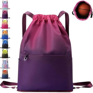 nzqaf-Sac à Dos de Sport Imperméable, Sac à Dos Cordon Grand, Sac de Sport, Homme Femme Sac a Dos pour Shopping Yoga Sport Voyage - Neuf