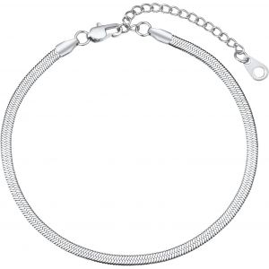 Kalsw-Chaine De Cheville Serpent Femme Acier/Or/Noir/Or Rose Bracelet De Pied Choker 3/5 Mm Ras De Cou Inoxysable Gourmette Fille Large Acier - Neuf