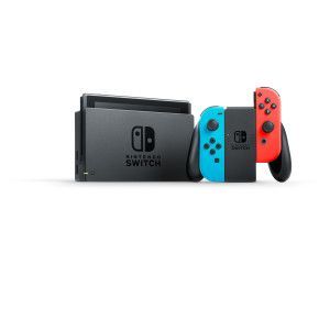 Console Nintendo Switch Noir 32 Go + 2 Joy Con Bleu Néon & Rouge Néon - Neuf