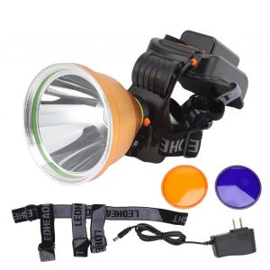 Lampe Frontale A Led Avec Boitier Exterieur Epais, Batterie 6600 Mah, Eclairage Frontal Pour Le Camping Et La Peche - Neuf