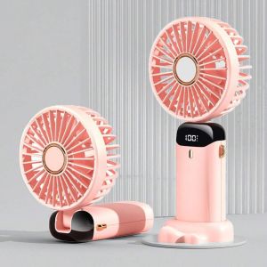 Mini ventilateur portable USB | 5 vitesses réglables | Articulé et pliable | Silencieux pour nuit et bureau | Rechargeable et compact pour voyage, sport, extérieur, Rose - Neuf