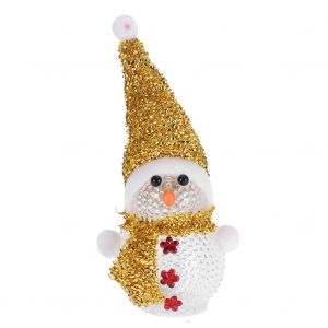 HJLIAN Veilleuse LED coloree style bonhomme de neige pour maison, bar, cafe, decoration de Noel, doree - Neuf