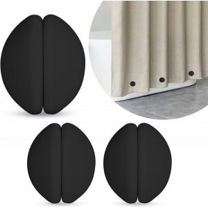 Lot de 6 poids magnétiques en silicone noir pour rideau de douche, pendentif coupe-vent avec boucle magnétique - Neuf