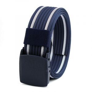 Ceinture Militaire Ajustable Pour Homme, Ceinture Tactique De Voyage Avec Boucle En Plastique Pour Pantalon, 125 Cm (Couleur : Bleu Et Blanc) - Neuf