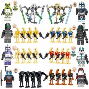 34 pièces star wars mini figurine action garde blocs de construction jouet - costume de soldat robot - combat figure assemblée - jouets amusants - thème style pendules - Neuf