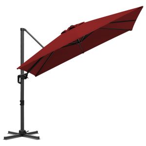 Parasol Ext&eacute;rieur Rouge &iquest; Toile Large Et Protection Uv - Neuf