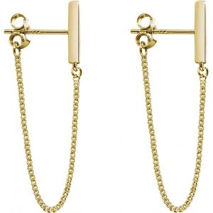 Kal-Minimaliste Longue Cha&icirc;ne Pendantes Enfileur Boucle D'oreille Minimaliste Clous Minuscules Earrings En Argent Sterling Pour Femmes Et Hommes - Neuf