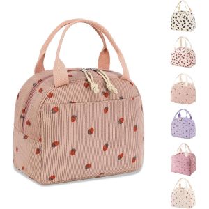 Sac Repas 2 Pièces Portable Mini Glaciere Pliable Sac Lunch Box Avec Feuille D'aluminium Calorifuge Adaptée Bureau, Camping Et Voyages - Neuf