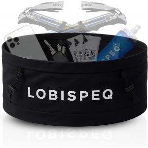 Jexnovashop-Ceinture De Course Pour Homme Compressive + Porte-B&acirc;tons + Poche Unique &Agrave; 360&deg; | Sac Banane Running Homme | Trail Running Randonn&eacute;e Entra&icirc;nements Et Courses De Grande Capacit&eacute;, Noir , L - Neuf