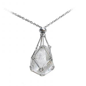 Collier Cage &Agrave; Cristal Ajustable - Bijou Porte-Pierres Interchangeables - Neuf