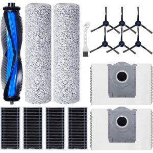 Kit d'accessoires pour ECOVACS DEEBOT X8 PRO Omni/X8 Omni/T80 Omni Robot Aspirateur, 1 brosse principale, 4 filtres, 2 Lingettes Roller, 6 brosses latérales, 2 sacs à poussière, 1 brosse propre - Neuf