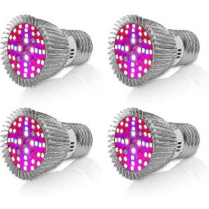 Lot de 4 lampes de culture LED 10 W E27, spectre complet, pour &eacute;clairage cibl&eacute;. - Neuf