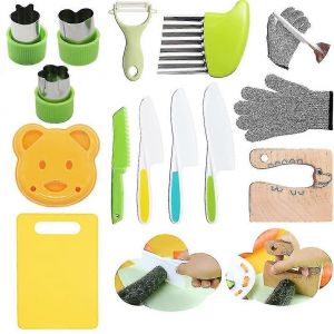 13 Pi&egrave;ces En Bois Couteau Pour Enfants Pour Cuisiner, Couteaux De S&eacute;curit&eacute; Pour Enfants Coupant Les L&eacute;gumes Fruits - Neuf
