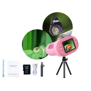 Microscope de poche num&eacute;rique 1000X pour enfants - Rechargeable et portable rose - Neuf