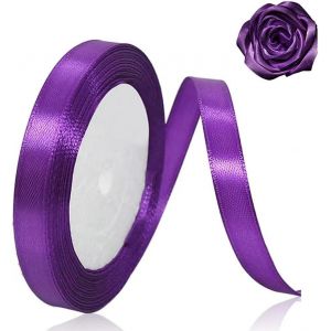 Ruban En Satin Violet De 10 Mm Pour D&eacute;corations De F&ecirc;te De No&euml;l, 23 M Pour Emballage Cadeau, Artisanat, F&ecirc;te De Mariage, No&euml;l, Noeuds Pour Cheveux, Bouquets Floraux, Anniversaires, F&ecirc;tes Pr&eacute;natales - Neuf