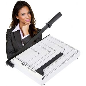 Ediesi, Massicot, A4, Coupe Papier, Guillotine, pour Home, Feuilles A4, Cisaille pour Office, Professionnel, Manuel, Pr&eacute;cision Maximale, 3 Couleurs disponibles (Blanc) - Neuf