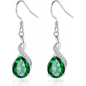 Kal-Boucles D'oreilles Pendantes En Argent Sterling 925 En Forme De Goutte, Boucles D'oreilles Pendantes En Argent 925 Brillant En Forme De Goutte, Légères Et Élégantes, Boucles D'oreilles - Neuf