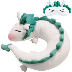 Ulteronixshop-Coussin de nuque, motif de dragon blanc, en peluche, pour enfant, id&eacute;al comme coussin de voyage, pour No&euml;l, cadeau d'anniversaire - Neuf