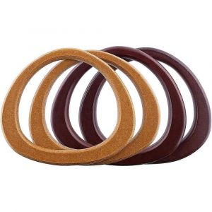 Poign&eacute;e de sac &agrave; main en bois Cercle Poign&eacute;es en bois Outil de remplacement pour sac tricot&eacute; crochet&eacute; sac de plage Stra - Neuf