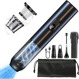 lbgwp60-Aspirateur À Main Sans Fil,4 En 1 Mini Aspirateur Voiture Avec 8000 Mah,15000 Pa Et 2 Durée De Fonctionnement Du Filtre, 30 Min Usb Rechargeable Pour Maison/Canapé/Voiture (Noir) - Neuf